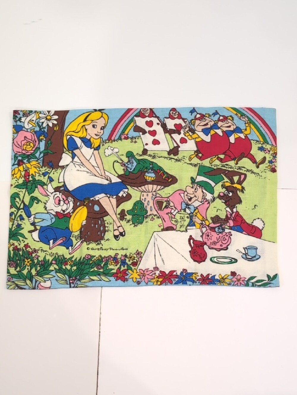 Vintage Walt Disney Productions Alice in Wonderland Cushion Cover  22"X15"
